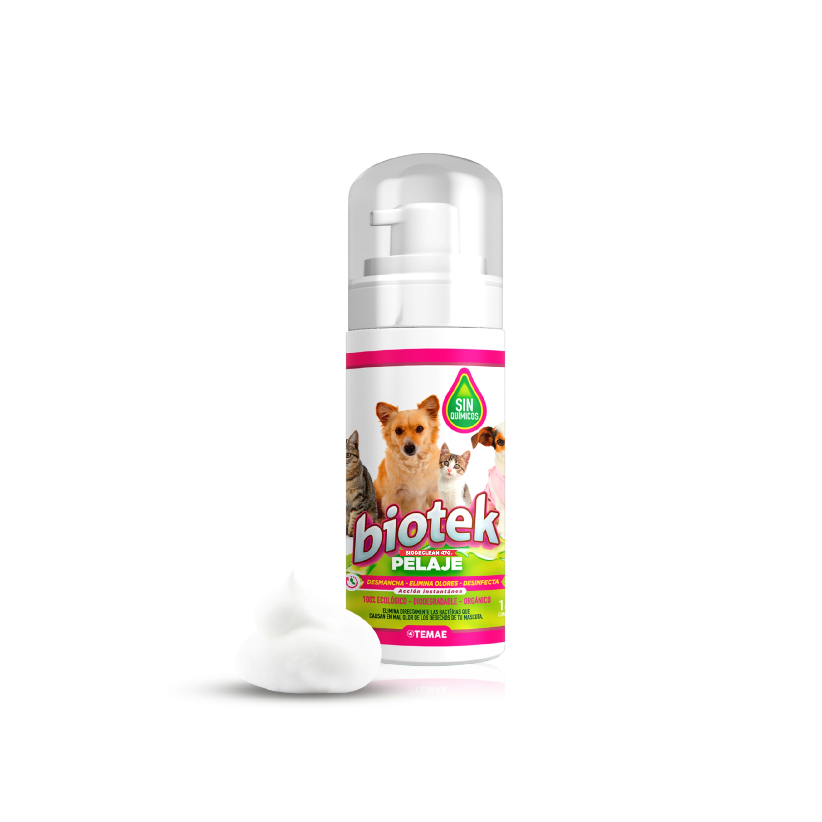 Bio-Coat Rescue  Envió Contra Entrega Espuma 3 en 1  Limpiador de Pelaje Waterless y Eliminador de Olores Enzimático (160ml)