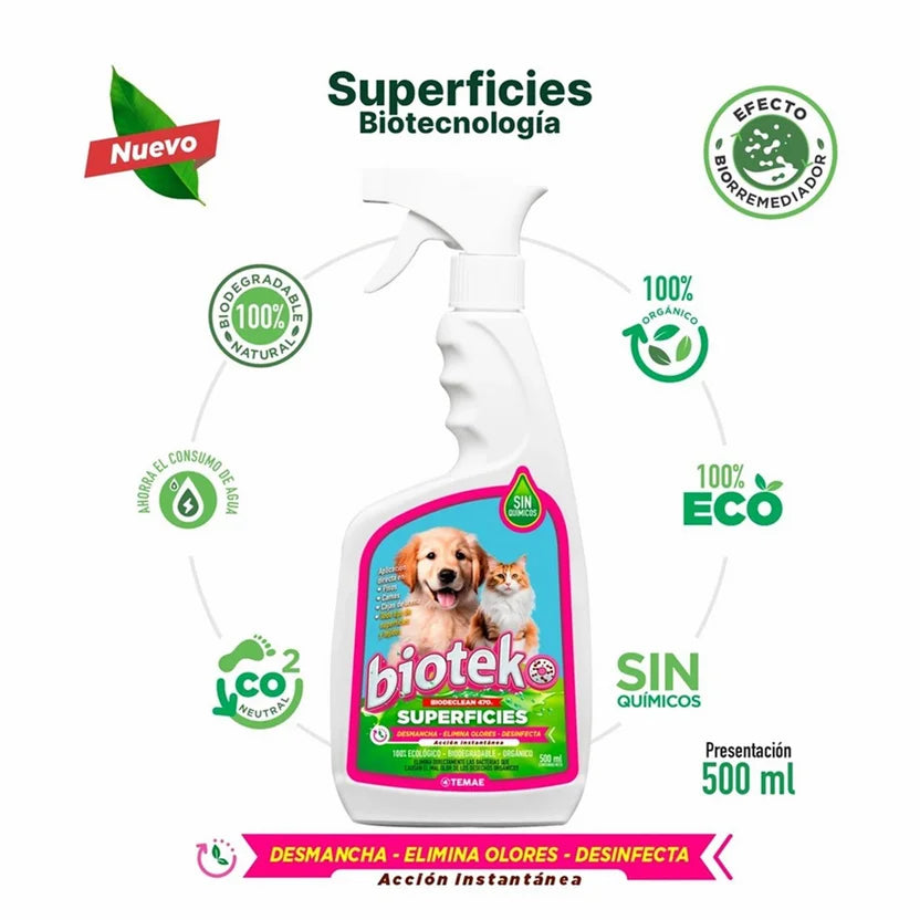 Bio-Rescue Pet Pro - Envió Contra Entrega  Eliminador Enzimático de Olores y Manchas (500ml) - Hogar